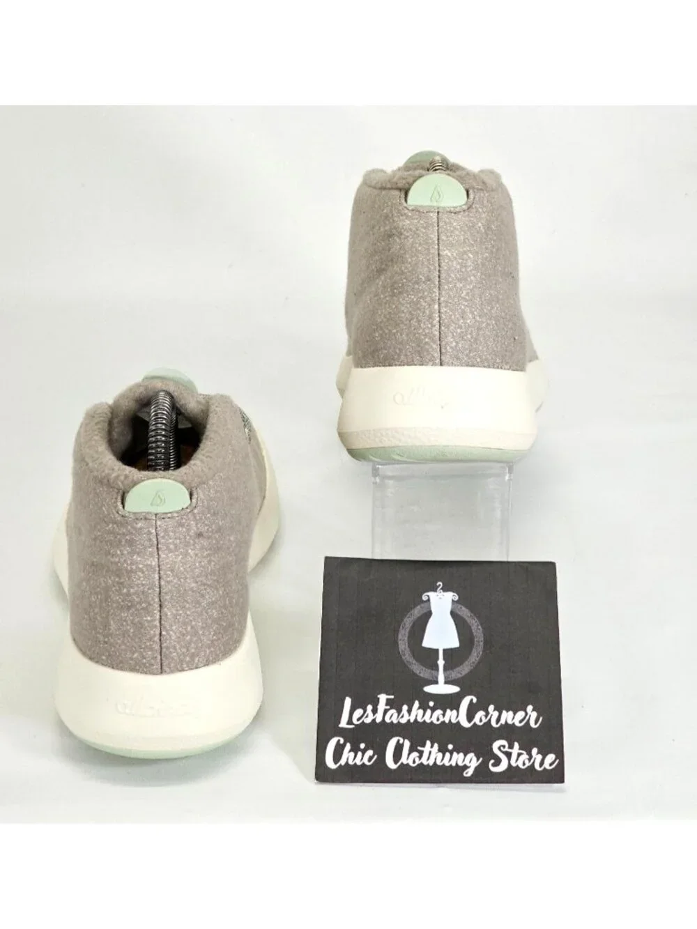 Allbirds Women's Light Gray Lime Heathered Matterhorn Wool Piper Mids Sz 9 1557 - Picture 6 of 15